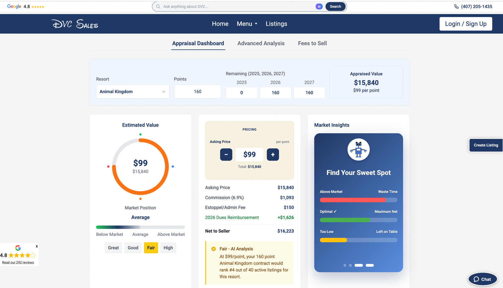 Seller Appraisal — Guided membership valuation and listing intake for sellers